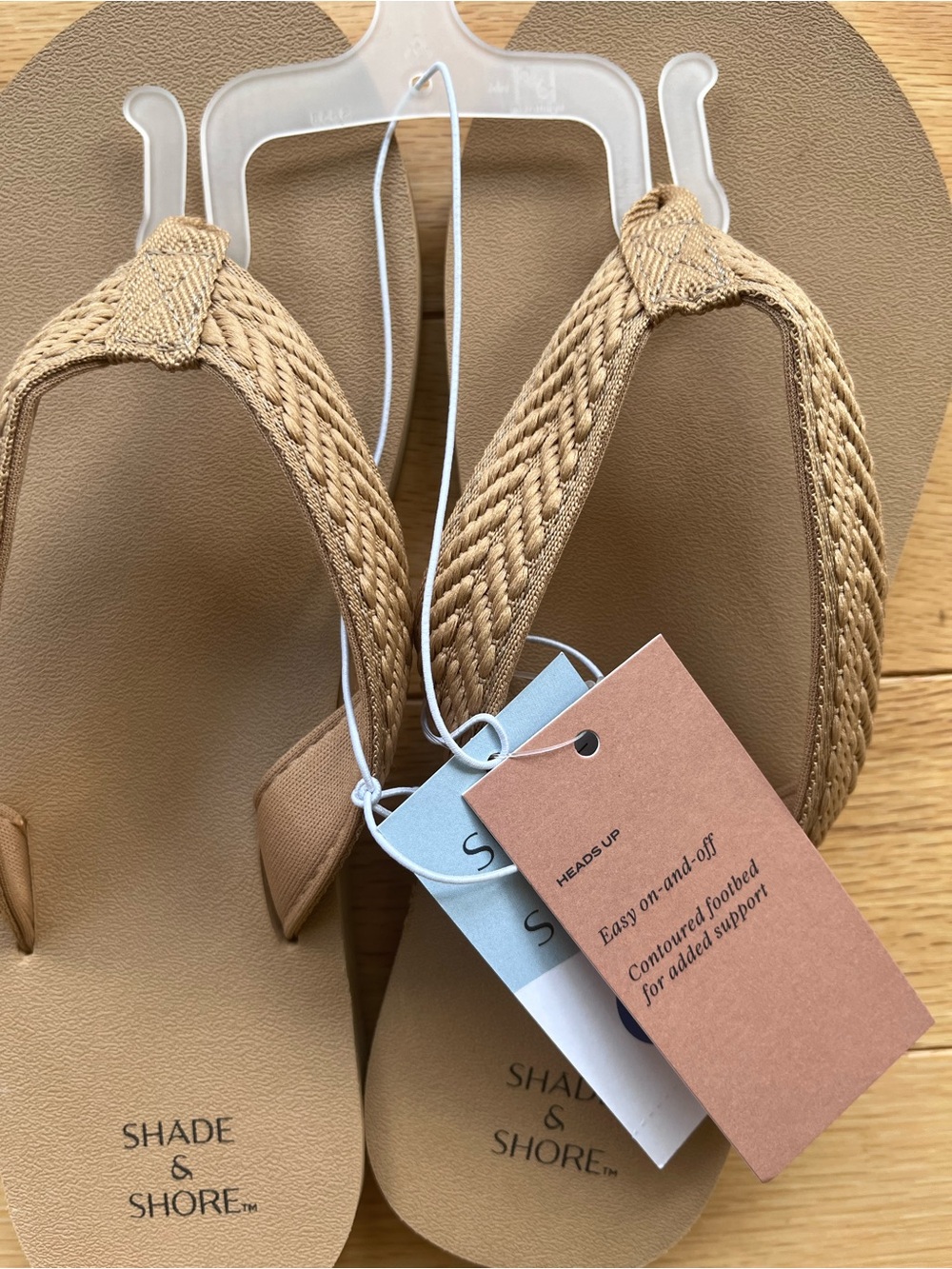 Shade & Shore Tan Braided Thong Sandals - Picture 2 of 4